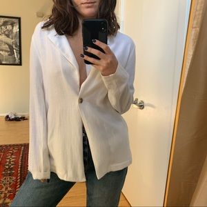 White Linen Blazer